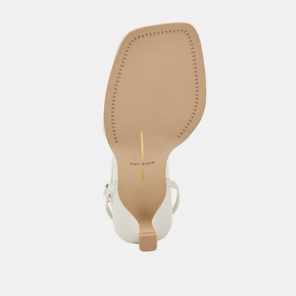 MANJI HEELS TRUE WHITE LEATHER