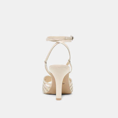NIVANA HEELS OFF WHITE CRINKLE PATENT