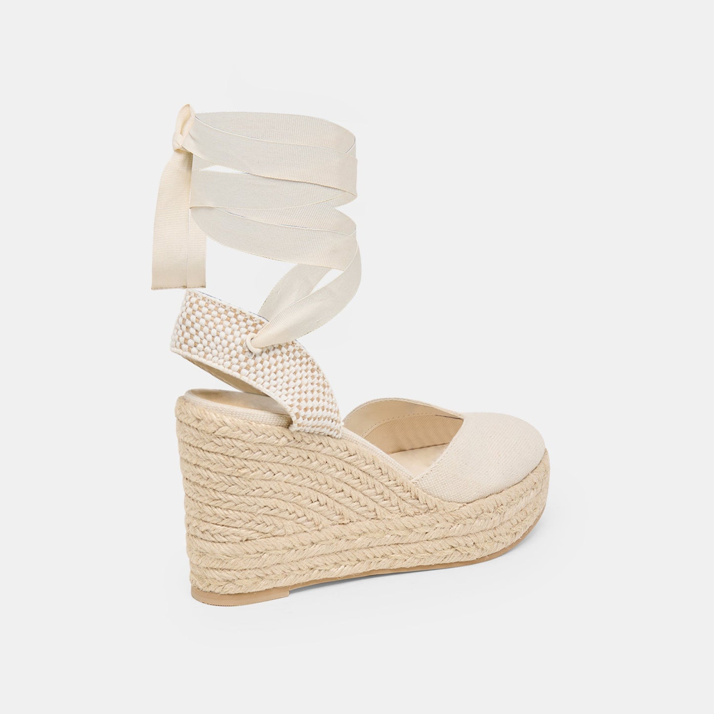 NOURA WEDGES ECRU LINEN