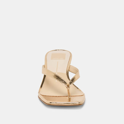 RAMIA HEELS GOLD DISTRESSED LEATHER