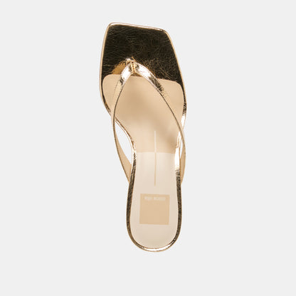 RAMIA HEELS GOLD DISTRESSED LEATHER