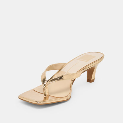 RAMIA HEELS GOLD DISTRESSED LEATHER