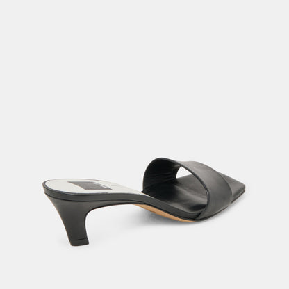 REXA WIDE HEELS BLACK LEATHER