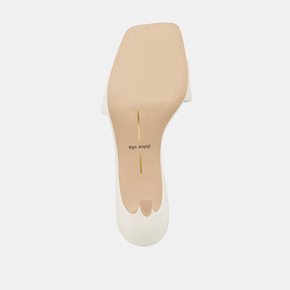 REXA WIDE HEELS TRUE WHITE LEATHER