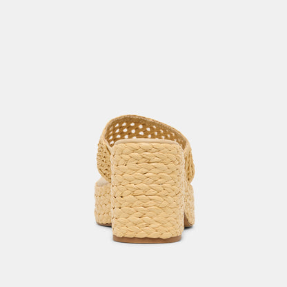 RIPPLE HEELS LT NATURAL RAFFIA