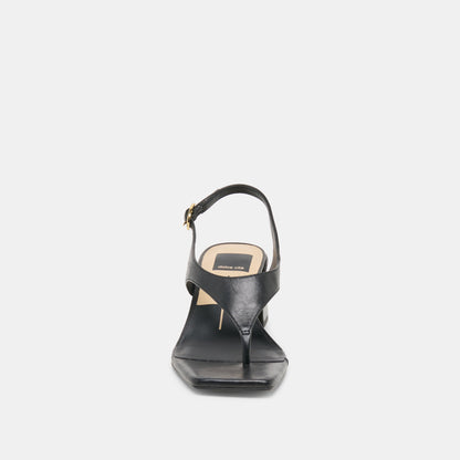 YVES HEELS BLACK LEATHER