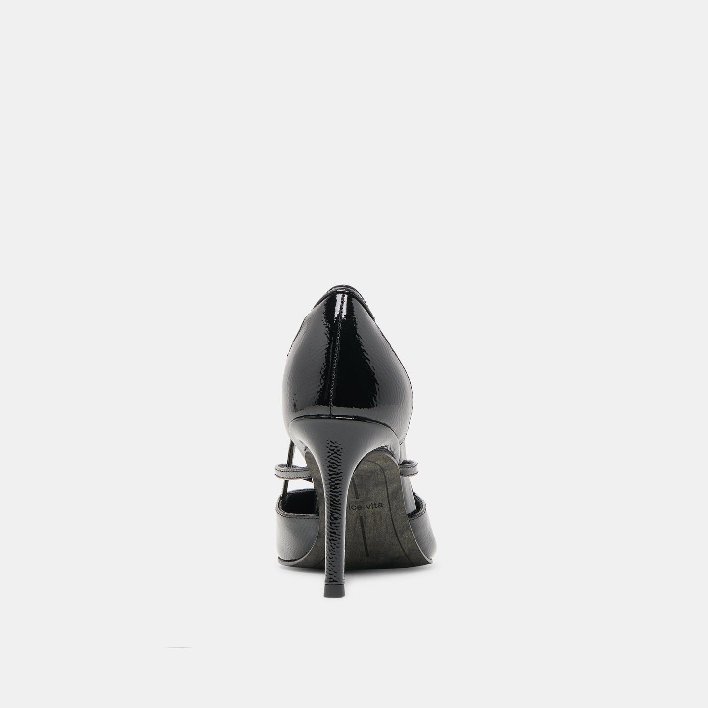 KAINE HEELS MIDNIGHT CRINKLE PATENT LEATHER