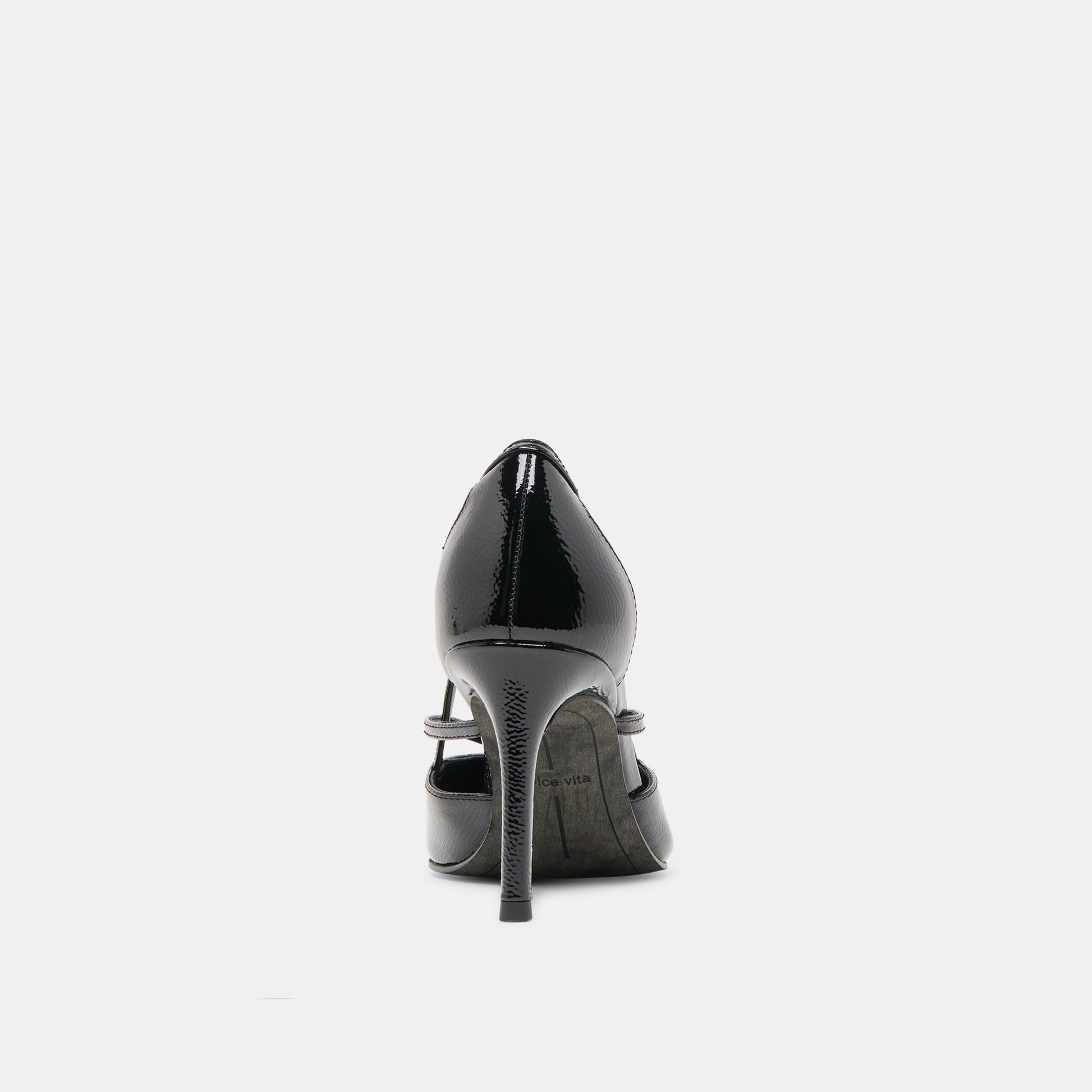KAINE HEELS MIDNIGHT CRINKLE PATENT LEATHER