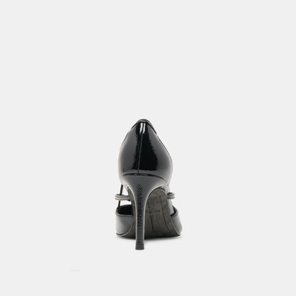 KAINE HEELS MIDNIGHT CRINKLE PATENT LEATHER