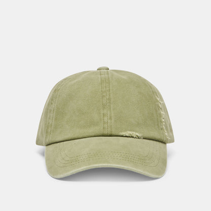 DISTRESSED BASEBALL CAP OLIVE
