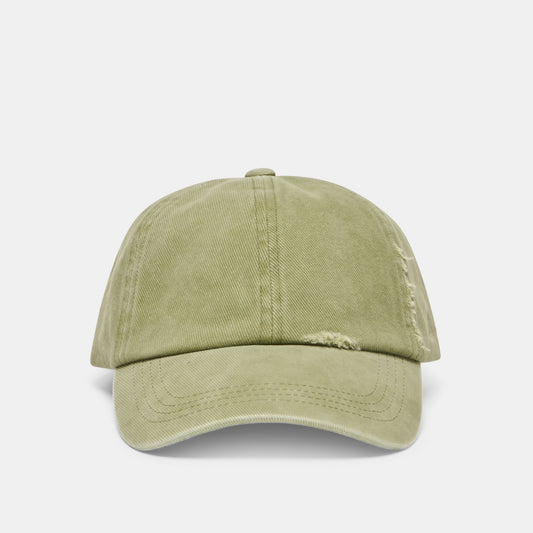 DISTRESSED BASEBALL CAP OLIVE