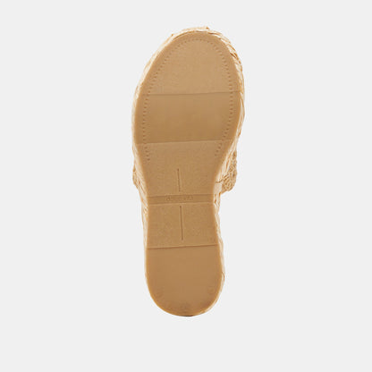 CHAVI MESH SANDALS NATURAL WOVEN RAFFIA