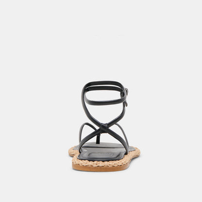 COVE SANDALS BLACK LEATHER