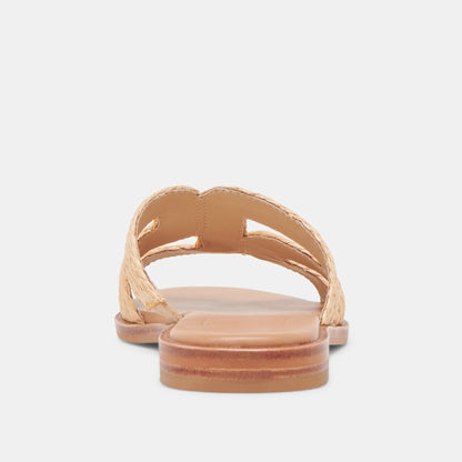 EMON WIDE SANDALS LT NATURAL RAFFIA