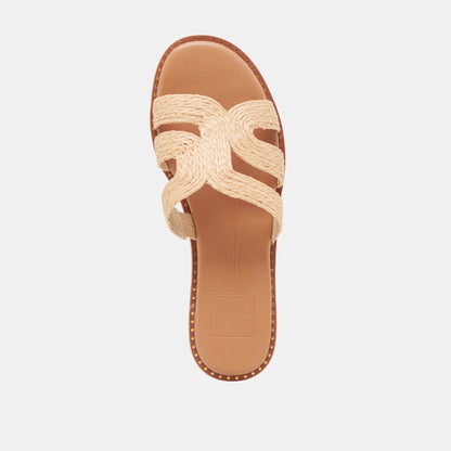 EMON SANDALS LT NATURAL RAFFIA