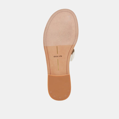 EMON WIDE SANDALS WHITE RAFFIA