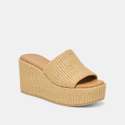 JOCLYN WIDE WEDGES LT NATURAL RAFFIA