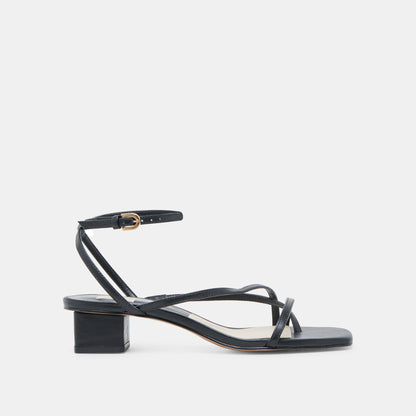 KARLOS WIDE SANDALS BLACK LEATHER