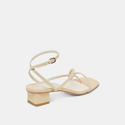 KARLOS WIDE SANDALS NATURAL WOVEN RAFFIA