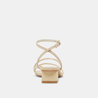 KARLOS WIDE SANDALS NATURAL WOVEN RAFFIA