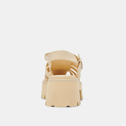 LASLY TONAL SANDALS LIGHT YELLOW LEATHER