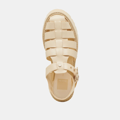 LASLY TONAL SANDALS LIGHT YELLOW LEATHER