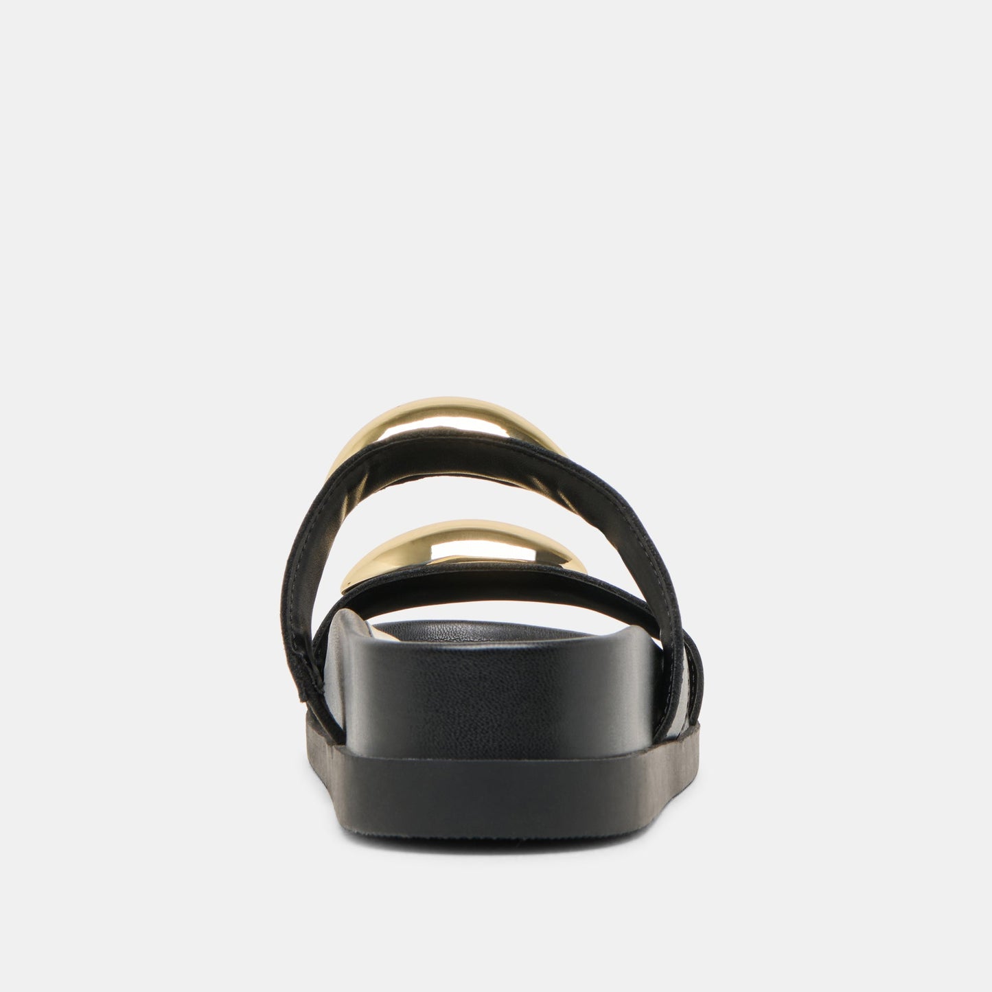SATINE SANDALS BLACK LEATHER