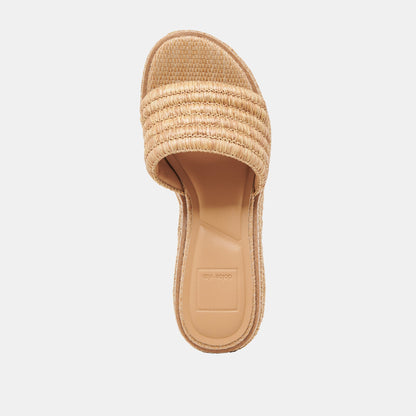 THRONE WIDE WEDGES LT NATURAL RAFFIA