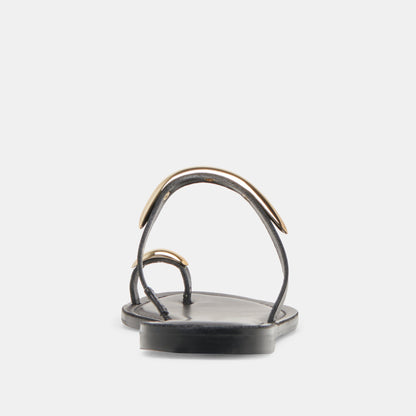 WINK WIDE SANDALS BLACK LEATHER