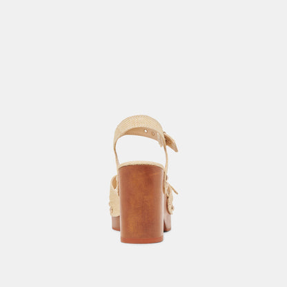 YANDY HEELS LT NATURAL RAFFIA