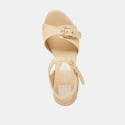 YANDY HEELS LT NATURAL RAFFIA