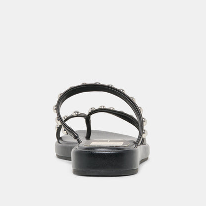 AMARY STUD SANDALS BLACK LEATHER