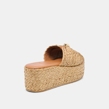 BARRIO WEDGES NATURAL RAFFIA