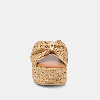 BARRIO WEDGES NATURAL RAFFIA