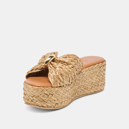 BARRIO WEDGES NATURAL RAFFIA