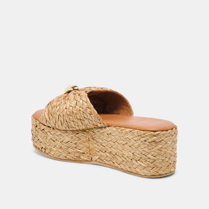 BARRIO WEDGES NATURAL RAFFIA