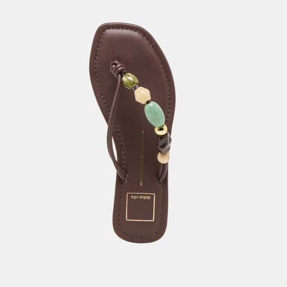 CELY SANDALS DK BROWN LEATHER