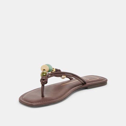 CELY SANDALS DK BROWN LEATHER