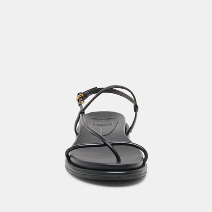DOM SANDALS BLACK LEATHER