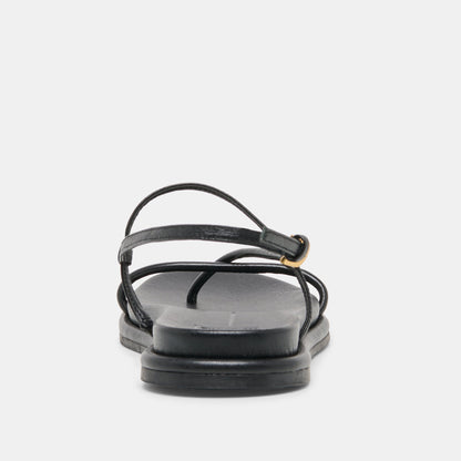 DOM SANDALS BLACK LEATHER