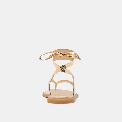 JAYDEN SANDALS GOLD DISTRESSED LEATHER