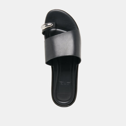 MOXY SANDALS BLACK LEATHER