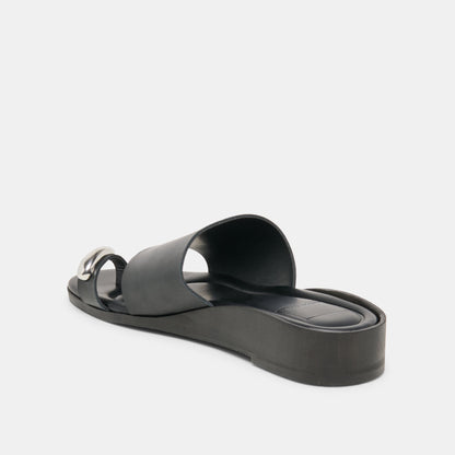 MOXY SANDALS BLACK LEATHER