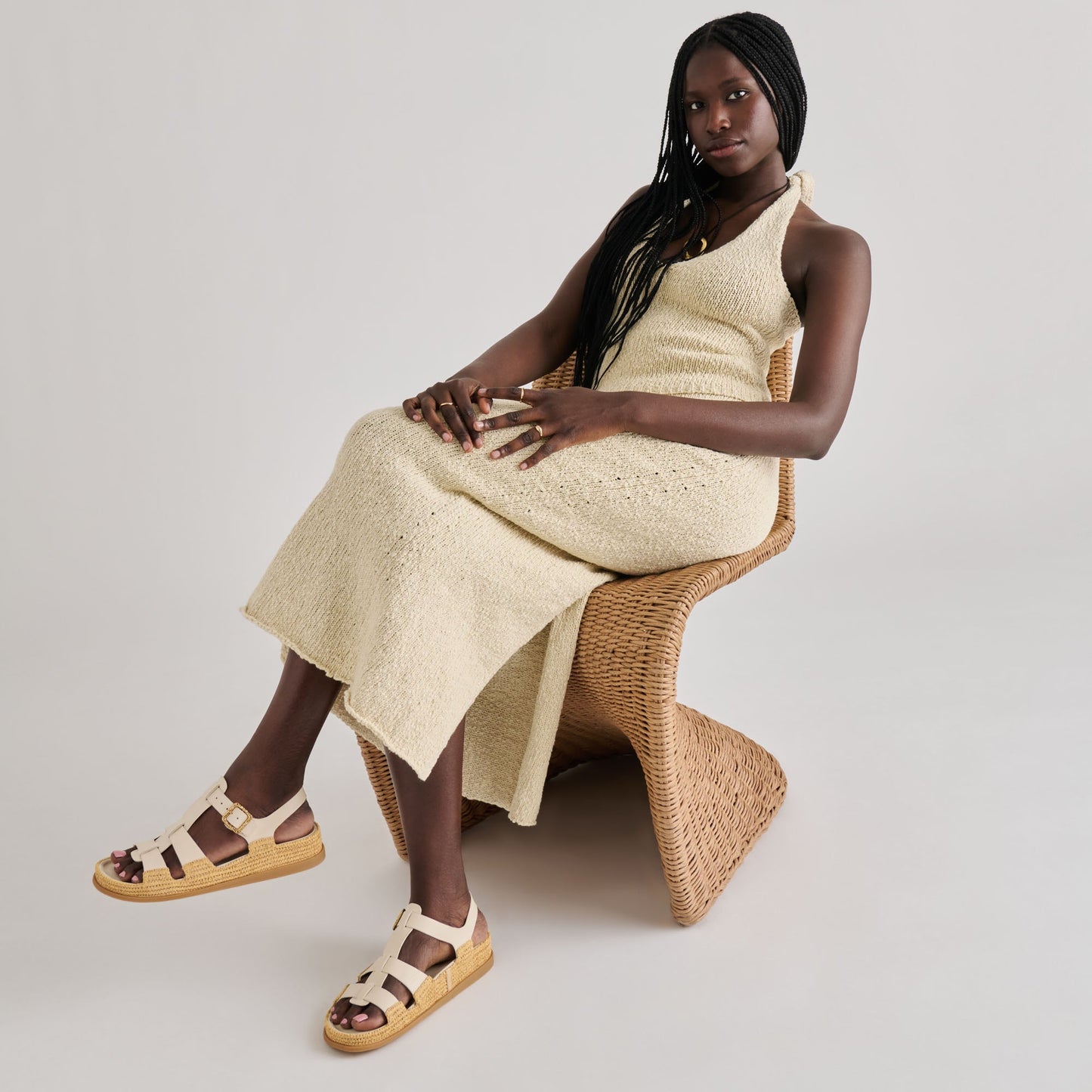 SHENNA SANDALS BONE LEATHER