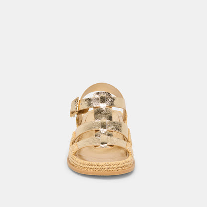 SHENNA SANDALS GOLD DISTRESSED LEATHER