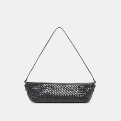 BLACK WOVEN LEATHER