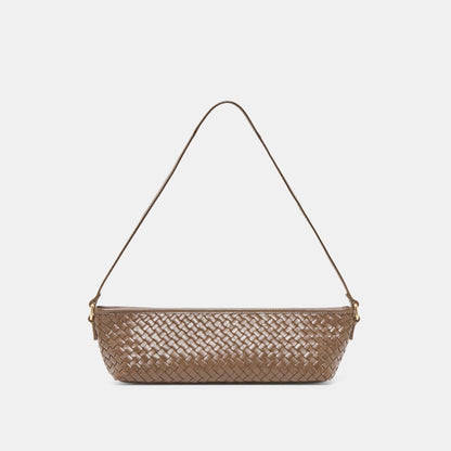SAVAII WOVEN SHOULDER BAG BROWN WOVEN LEATHER