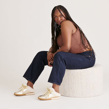 IZZEY PLUSH SNEAKERS PLATINUM LEATHER