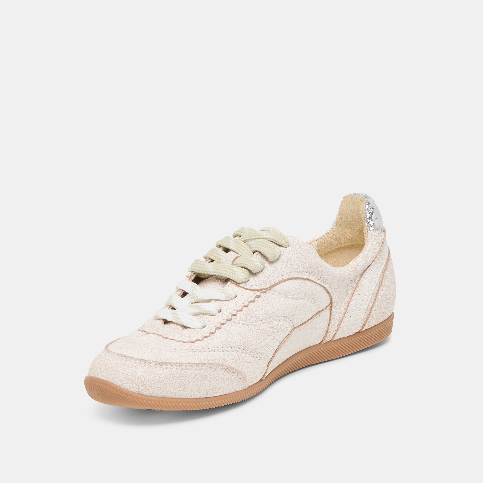 LAINI SNEAKERS OFF WHITE CRACKLED LEATHER