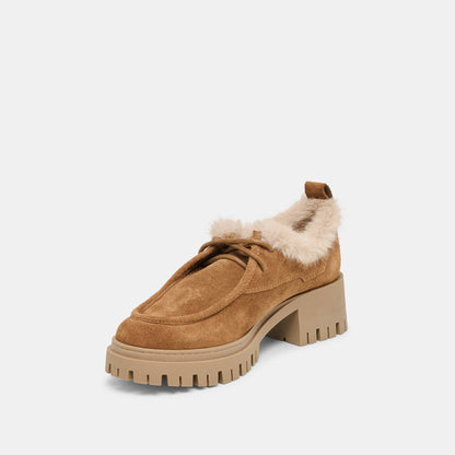MILZA PLUSH LOAFERS LT BROWN SUEDE